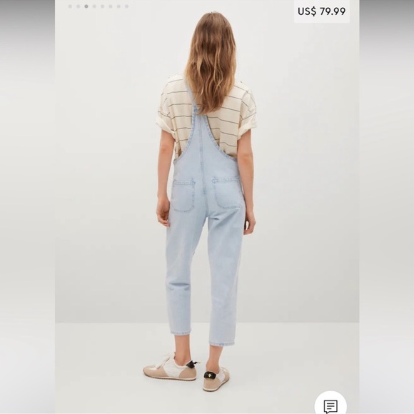 Mango Sky Blue Women's Denim Overalls - Picture 2 of 10
